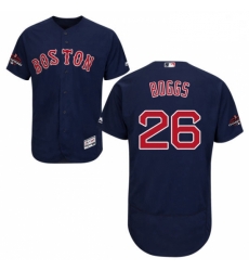 Mens Majestic Boston Red Sox 26 Wade Boggs Navy Blue Alternate Flex Base Authentic Collection 2018 World Series Jersey