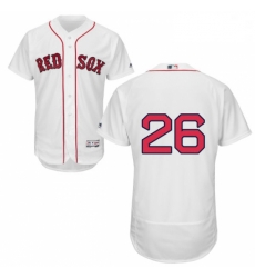 Mens Majestic Boston Red Sox 26 Wade Boggs White Home Flex Base Authentic Collection MLB Jersey