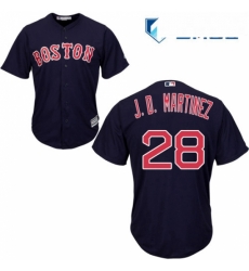 Mens Majestic Boston Red Sox 28 J D Martinez Replica Navy Blue Alternate Road Cool Base MLB Jersey 