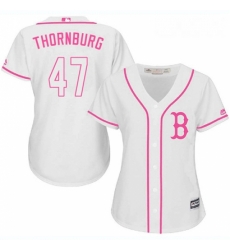 Womens Majestic Boston Red Sox 47 Tyler Thornburg Replica White Fashion MLB Jersey