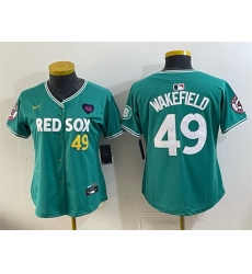 Youth Boston Red Sox 49 Tim Wakefield Memorial Patch Green 2025 City Connect Limited Stitched Baseball Jersey Youth Boston Red Sox 49 Tim Wakefield Memorial Patch Green 2025 City Connect Limited Stitched Baseball Jersey
