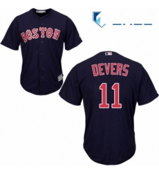 Youth Majestic Boston Red Sox 11 Rafael Devers Replica Navy Blue Alternate Road Cool Base MLB Jersey 