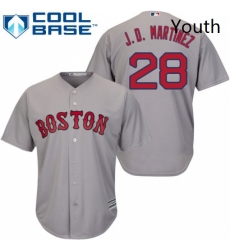 Youth Majestic Boston Red Sox 28 J D Martinez Replica Grey Road Cool Base MLB Jersey 