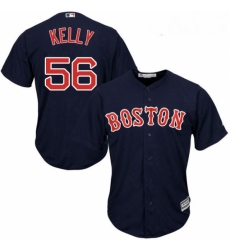 Youth Majestic Boston Red Sox 56 Joe Kelly Authentic Navy Blue Alternate Road Cool Base MLB Jersey