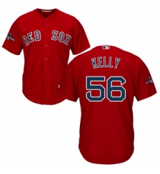 Youth Majestic Boston Red Sox 56 Joe Kelly Authentic Red Alternate Home Cool Base 2018 World Series Champions MLB Jersey