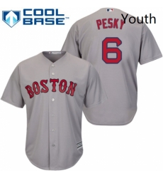 Youth Majestic Boston Red Sox 6 Johnny Pesky Replica Grey Road Cool Base MLB Jersey