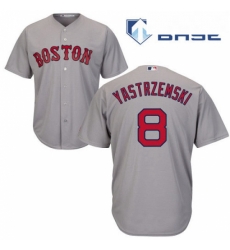 Youth Majestic Boston Red Sox 8 Carl Yastrzemski Replica Grey Road Cool Base MLB Jersey