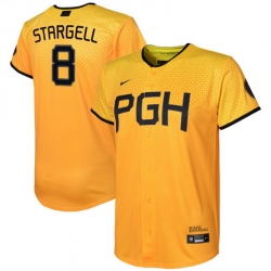 Youth Pittsburgh Pirates 8 Willie Stargell Gold 2023 City Connect Stitched Jersey