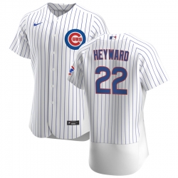 Men Chicago Cubs 22 Jason Heyward Men Nike White Home 2020 Flex Base Player Jersey