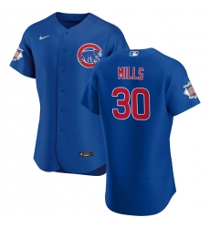 Men Chicago Cubs 30 Alec Mills Men Nike Royal Alternate 2020 Flex Base Player Jersey