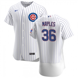 Men Chicago Cubs 36 Dillon Maples Men Nike White Home 2020 Flex Base Player Jersey