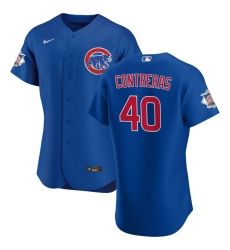 Men Chicago Cubs 40 Willson Contreras Men Nike Royal Alternate 2020 Flex Base Player Jersey