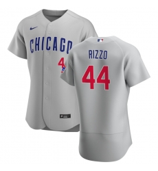 Men Chicago Cubs 44 Anthony Rizzo Men Nike Gray Road 2020 Flex Base Team Jersey