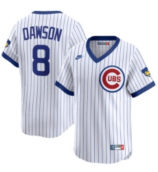 Men Chicago Cubs Andre Dawson #8 Nike Throwback Cooperstown Collection Limited Jersey White
