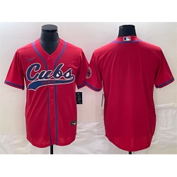 Men Chicago Cubs Blank Red Cool Base Stitched Baseball Jersey