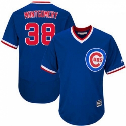 Mens Majestic Chicago Cubs 38 Mike Montgomery Royal Blue Cooperstown Flexbase Authentic Collection MLB Jersey