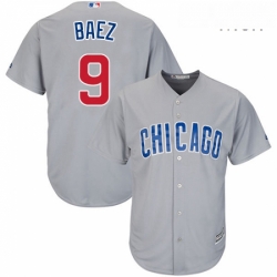 Mens Majestic Chicago Cubs 9 Javier Baez Replica Grey Road Cool Base MLB Jersey Mens Majestic Chicago Cubs 9 Javier Baez Replica Grey Road Cool Base MLB Jersey