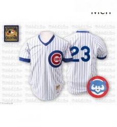 Mens Mitchell and Ness Chicago Cubs 23 Ryne Sandberg Replica White Throwback MLB Jersey