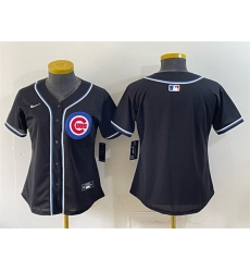 Women Chicago Cubs 2026 Fashion Replica Black Out Stitched Baseball Jersey Women Chicago Cubs 2026 Fashion Replica Black Out Stitched Baseball Jersey
