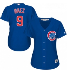 Womens Majestic Chicago Cubs 9 Javier Baez Replica Royal Blue Alternate MLB Jersey