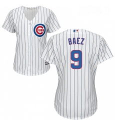 Womens Majestic Chicago Cubs 9 Javier Baez Replica White Home Cool Base MLB Jersey