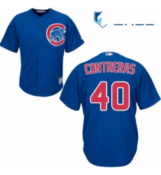 Youth Majestic Chicago Cubs 40 Willson Contreras Replica Royal Blue Alternate Cool Base MLB Jersey