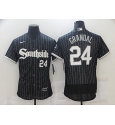 Chicago White Sox 24 Yasmani Grandal Black 2021 City Connect Flexbase Jersey