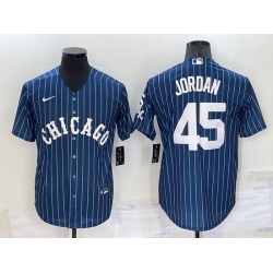 Men Chicago White Sox 45 Michael Jordan Navy Cool Base Stitched Jersey