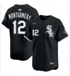 Men Chicago White Sox Colson Montgomery #12 Black Limited Stitched Baseball Jersey Men Chicago White Sox Colson Montgomery #12 Black Limited Stitched Baseball Jersey