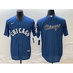 Men Chicago White Sox Navy Team Big Logo Cool Base Stitched Jersey