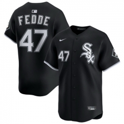Men Chicago White Sox Nike Black Alternate Limited Jersey Fedde Erick 47