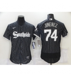 Men Nike Chicago White Sox 74 Eloy Jimenez Black Elite Alternate Stitched Jersey