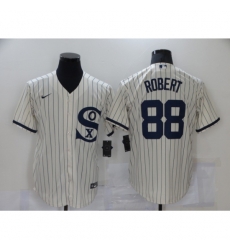 Men Nike Chicago White Sox 88 Luis Robert Cream Game 2021 Field of Dreams Jersey