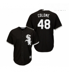 Mens Chicago White Sox 48 Alex Colome Replica Black Alternate Home Cool Base Baseball Jersey 