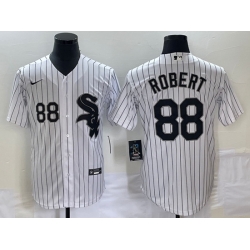 Men's Chicago White Sox #88 Luis Robert White Cool Base Stitched Jersey