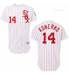 Mens Majestic Chicago White Sox 14 Paul Konerko Replica WhiteRed Strip MLB Jersey