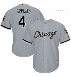 Mens Majestic Chicago White Sox 4 Luke Appling Replica Grey Road Cool Base MLB Jersey