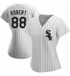 Women Chicago White Sox 88 Luis Robert White Nike Coolbase Jersey