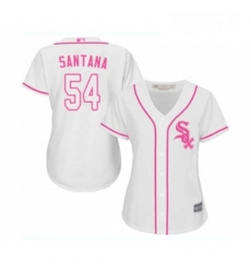 Womens Chicago White Sox 54 Ervin Santana Replica White Fashion Cool Base Baseball Jersey 