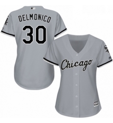 Womens Majestic Chicago White Sox 30 Nicky Delmonico Authentic Grey Road Cool Base MLB Jersey 