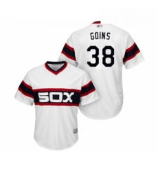 Youth Chicago White Sox 38 Ryan Goins Replica White 2013 Alternate Home Cool Base Baseball Jersey 