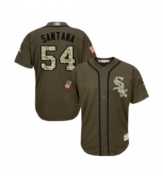 Youth Chicago White Sox 54 Ervin Santana Authentic Green Salute to Service Baseball Jersey 