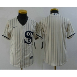 Youth Chicago White Sox Blank 2021 Cream Field of Dreams Cool Base Stitched Nike Jersey 