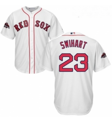 Youth Majestic Boston Red Sox 23 Blake Swihart Authentic White Home Cool Base 2018 World Series Champions MLB Jersey