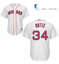 Youth Majestic Boston Red Sox 34 David Ortiz Replica White Home Cool Base MLB Jersey