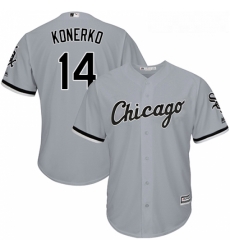 Youth Majestic Chicago White Sox 14 Paul Konerko Replica Grey Road Cool Base MLB Jersey