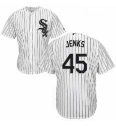 Youth Majestic Chicago White Sox 45 Bobby Jenks Replica White Home Cool Base MLB Jersey