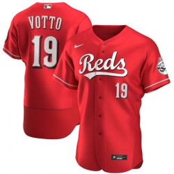 Men Cincinnati Reds 19 Joey Votto Men Nike Scarlet Flex Base Alternate Player MLB Jersey