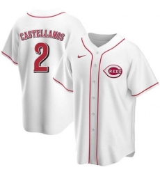 Men Cincinnati Reds 2 Nick Castellanos White 2021 Replica Home Jersey