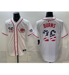Men Cincinnati Reds 26 Chase Burn White 2026 USA 250 Fourth of July Home Stitched Baseball Jersey Men Cincinnati Reds 26 Chase Burn White 2026 USA 250 Fourth of July Home Stitched Baseball Jersey